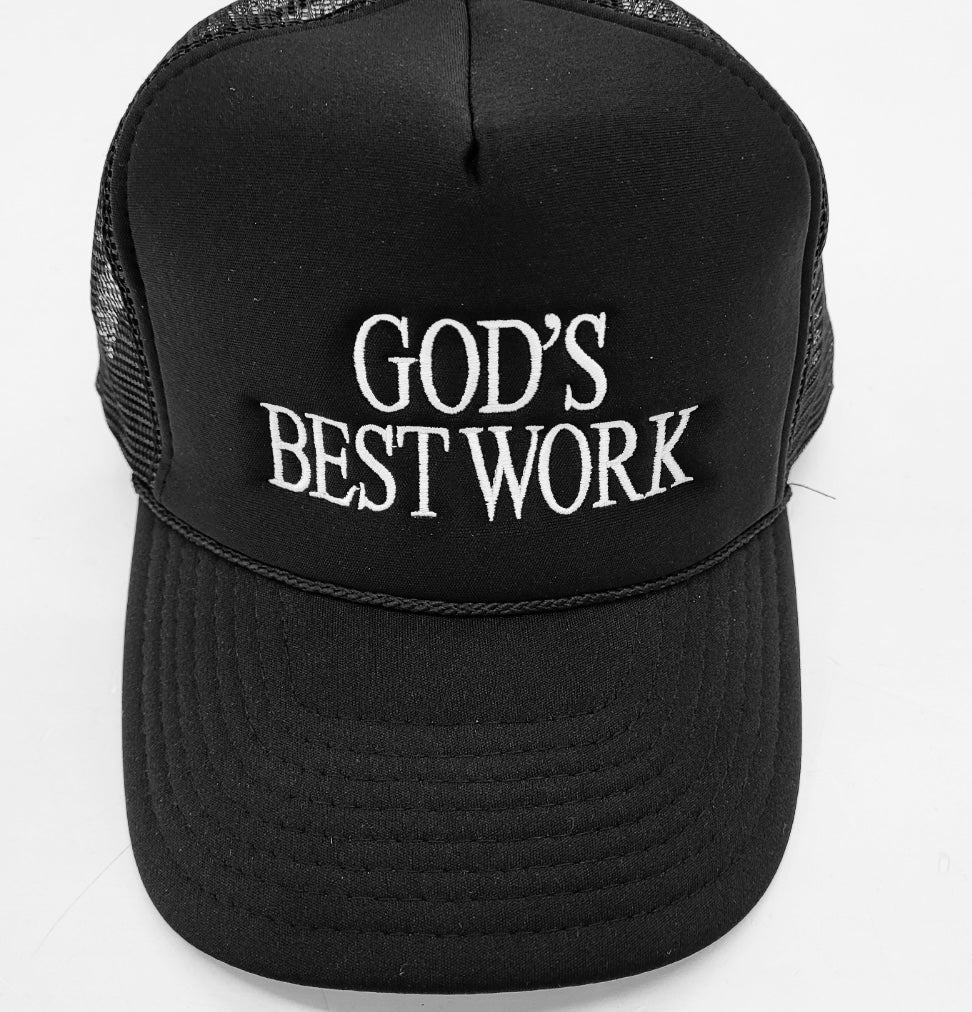 “God’s Best Work” trucker hat. (Adjustable)