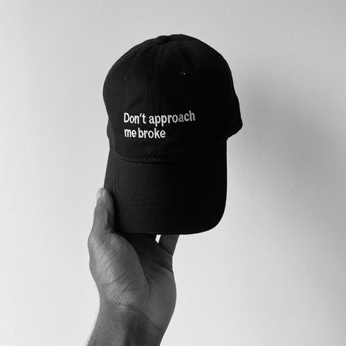 “DONT APPROACH” adjustable dad hat (Black/white)